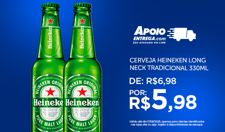 Heineken: Cerveja Heineken Long Neck ate 0 dia 17/08